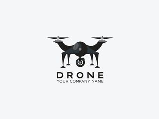 Drone logo design vector template