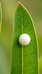 Close-up egg on a leaf