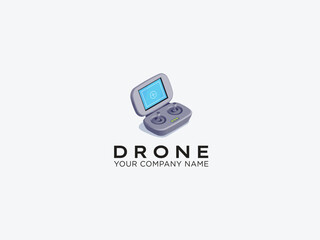 Drone logo design vector template