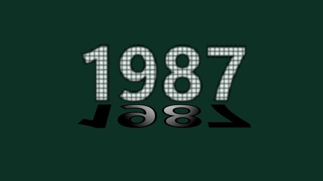 text 1987 animation colorful background and Digital Data moving on Circuit Board . Abstract high tech Artificial intelligence (AI), data mining, modern computer technology&nbsp;surface