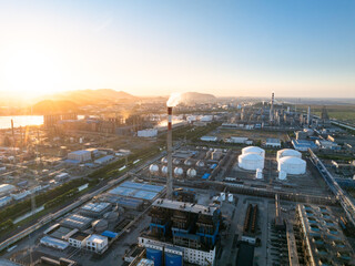 Aerial view of a large chemical plant