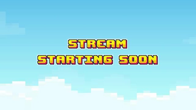 animated stream starting soon in pixel background