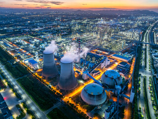Aerial view of a large chemical plant