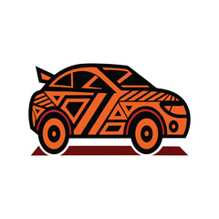 car designed with tribal patterns vector art