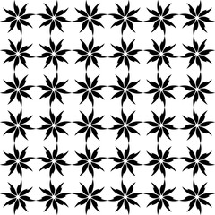 Seamless Black Floral Pattern – Abstract Repeating Flower Tile Design