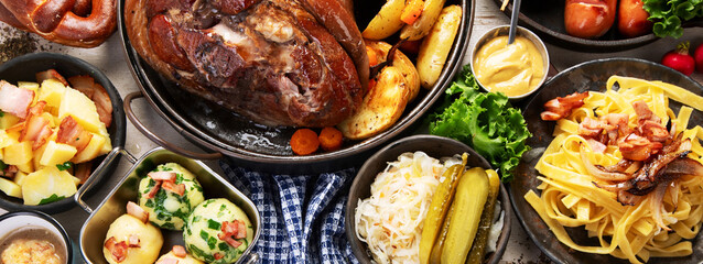 German cuisine. Traditional food concept.