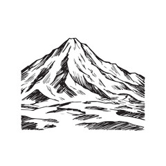 Black and White Mountain Illustration Image in Minimalist Line Art Style, Clean and Elegant Design