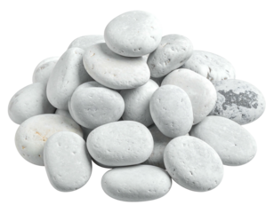Pile of smooth, white pebbles