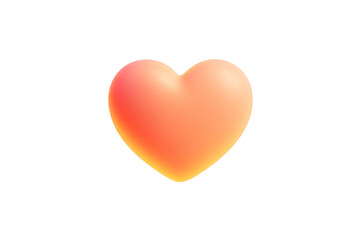 Obraz premium Glossy orange heart shape isolated on white background, minimal clean style, concept for love, romance and creative design element. Ai generative