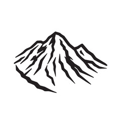 Black and White Mountain Illustration Image in Minimalist Line Art Style, Clean and Elegant Design