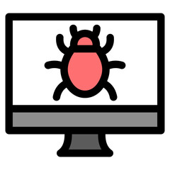 Computer Bug Icon Element For Design