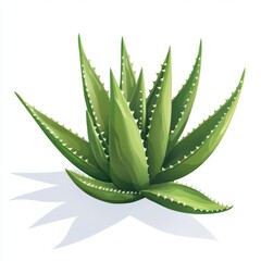 Pristine Aloe Vera Plant with Sharp Edges and Vibrant Green Color