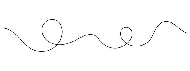 Curved single line. Minimalist squiggle line. Thin line wavy abstract background. Seamless pattern decorative curve line in eps 10.