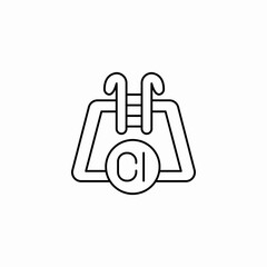 chlorine pool disinfection icon sign vector