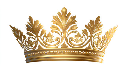 Crown icon, Gold crown with white background Stock Illustration