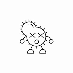dead germ character icon sign vector