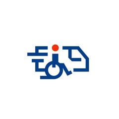 Fast and Safe Disability Transport Service Logo Design Vector