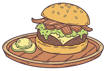 hamburger on a plate
