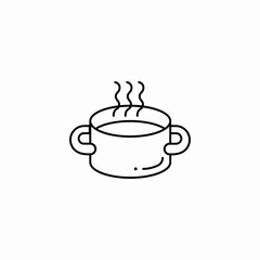 steaming pot cooking icon sign vector