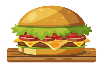 hamburger on white background
