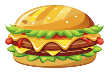 hamburger on white background