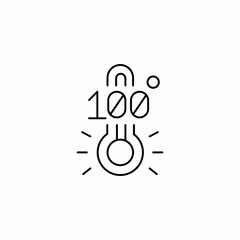 thermometer high temperature icon sign vector