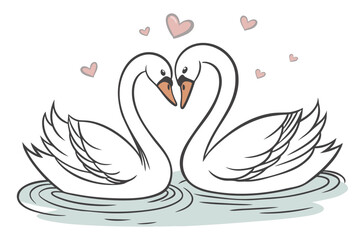 Obraz premium swans on the water