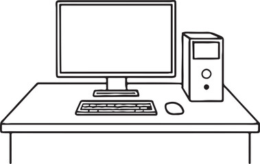 Illustration of a laptop into a white background for assembling or creating teaching materials for moms doing homeschooling and teachers searching for pictures for teaching materials such as flashcard