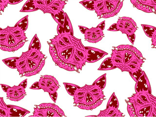 bat cartoon halloween illustration monster pattern seamless sticker