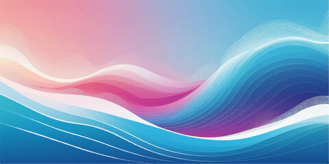Abstract colorful wave design featuring fluid light and vibrant blue and pink gradient lines