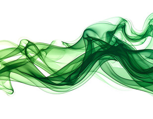 Abstract flowing green smoke swirls