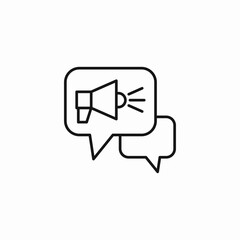Naklejka premium chat bubbles megaphone icon sign vector