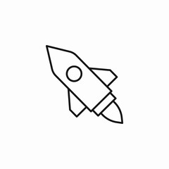 flying space rocket icon sign vector