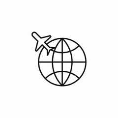 global flight travel icon sign vector