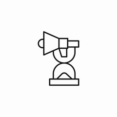 megaphone on hourglass icon sign vector