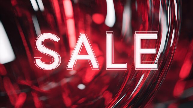 Vibrant red sale sign attracting attention in a bright retail setting