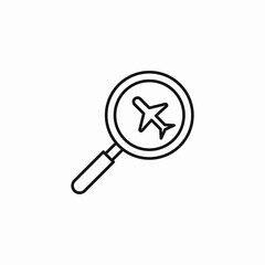 search plane flight icon sign vector