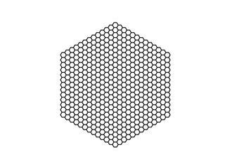 Hexagonal honeycomb lattice pattern with repeating geometric hexagons, seamless tessellation grid inspired by beehive and molecular structures, abstract geometric background for  technology and design