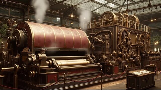 A large machine that is inside of a building