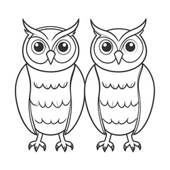 Two owls facing each other