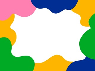 緑とピンクとオレンジと青の雲