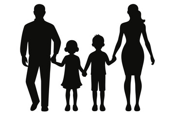 silhouette of a family