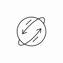 globe with arrows circling icon sign vector