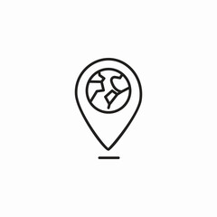 location pinpoint globe icon sign vector