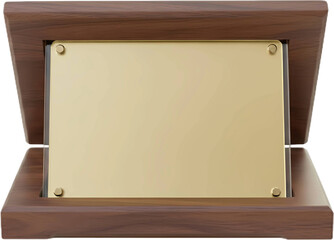 Blank Gold and Crystal Trophy Plaque for Awarding Achievement and Success