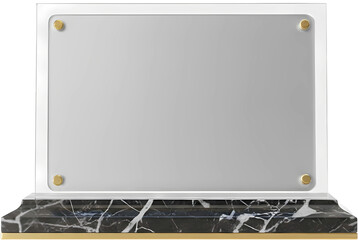 Blank Gold and Crystal Trophy Plaque for Awarding Achievement and Success