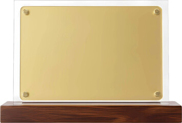 Blank Gold and Crystal Trophy Plaque for Awarding Achievement and Success