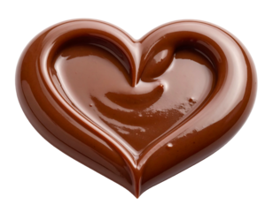 Melted chocolate heart shape, smooth surface