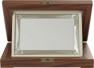 Blank Gold and Crystal Trophy Plaque for Awarding Achievement and Success