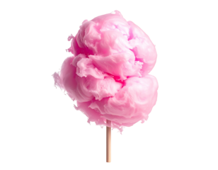 Fluffy pink cotton candy on a stick